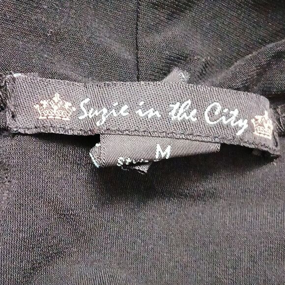 Suzie in the city black sleeveless black blouse Sz M EUC - Picture 5 of 5